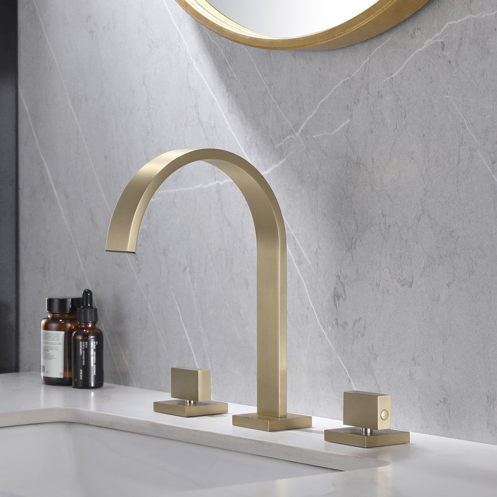 Widespread Bathroom Faucet, Brushed Gold