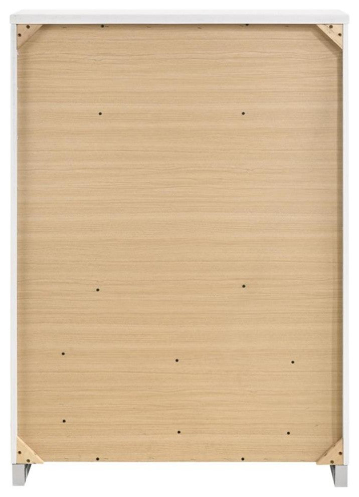 Coaster Felicity Contemporary Wood 5-Drawer Rectangular Chest in White