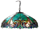 LIAISON Tiffany-style 2 Light Victorian Ceiling Pendent 18" Shade