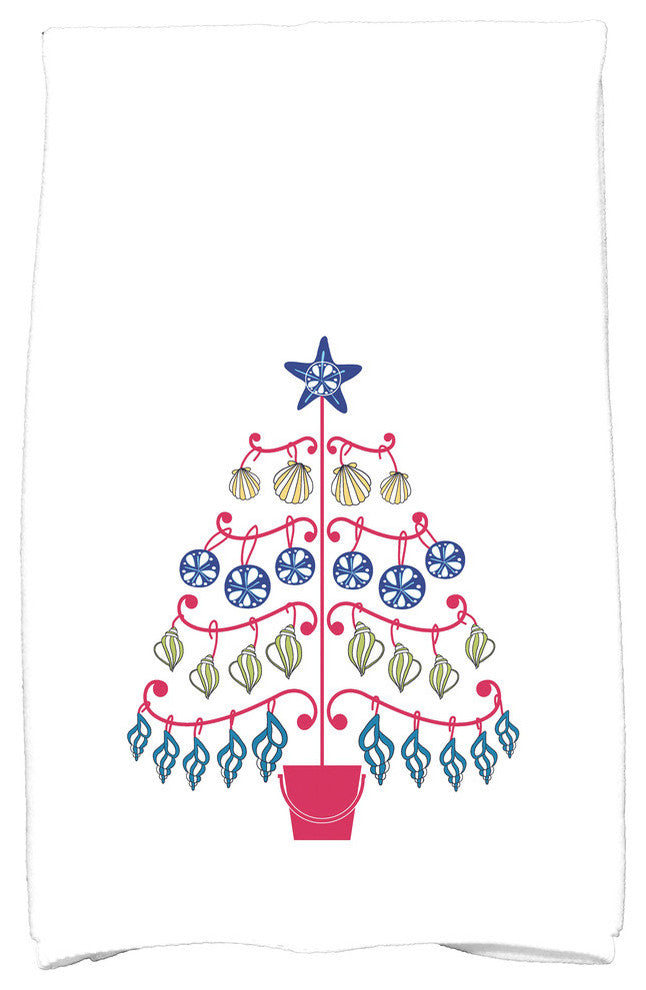Beach Tree Holiday Geometric Print Kitchen Towel, Pink