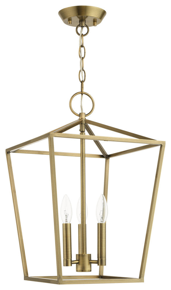 Devone 3 Light Antique Brass Lantern