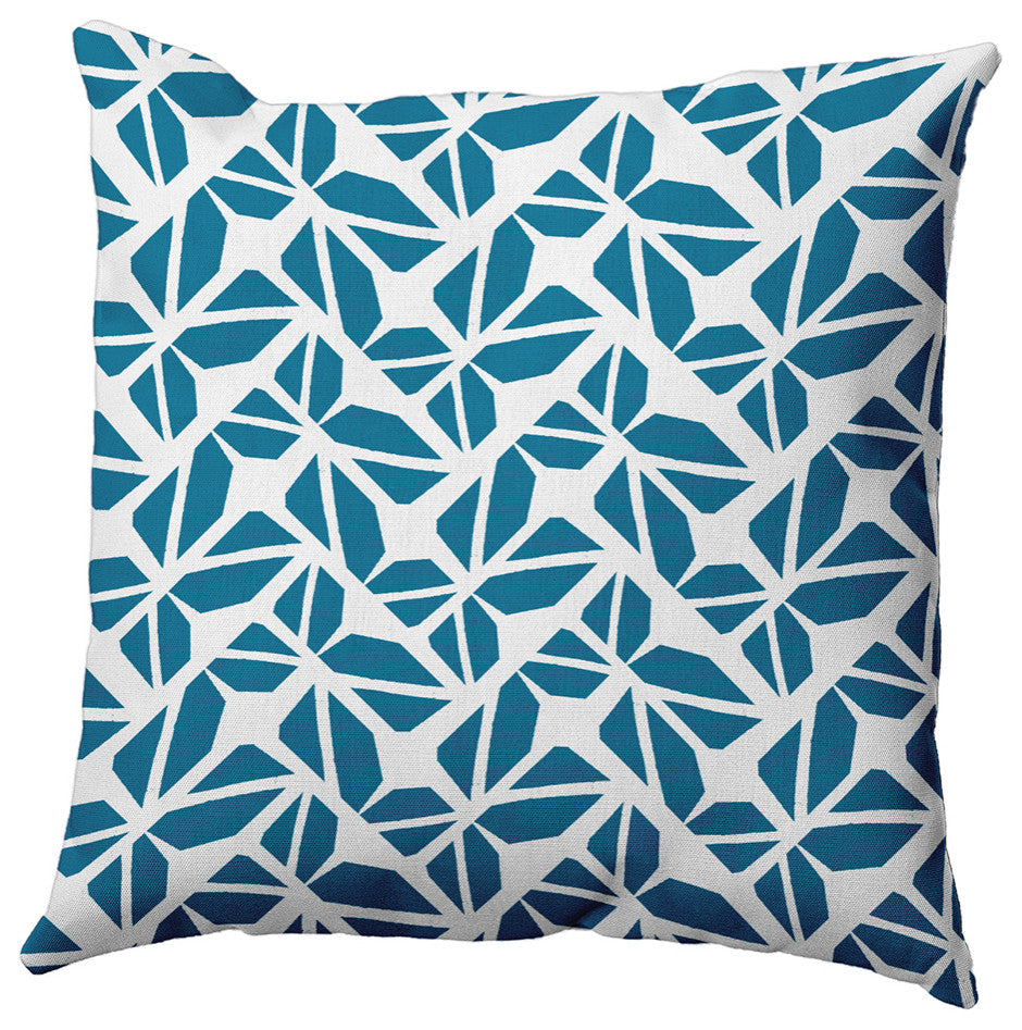 Kaleidoscope Graffiti Accent Pillow, Unreal Teal, 16"x16"