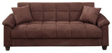 Microfiber Adjustable Sofa With 2 Pillows In Choco Brown