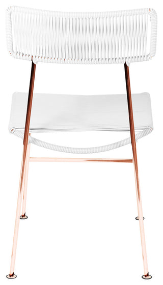 Hapi Indoor/Outdoor Handmade Dining Chair, White on Copper