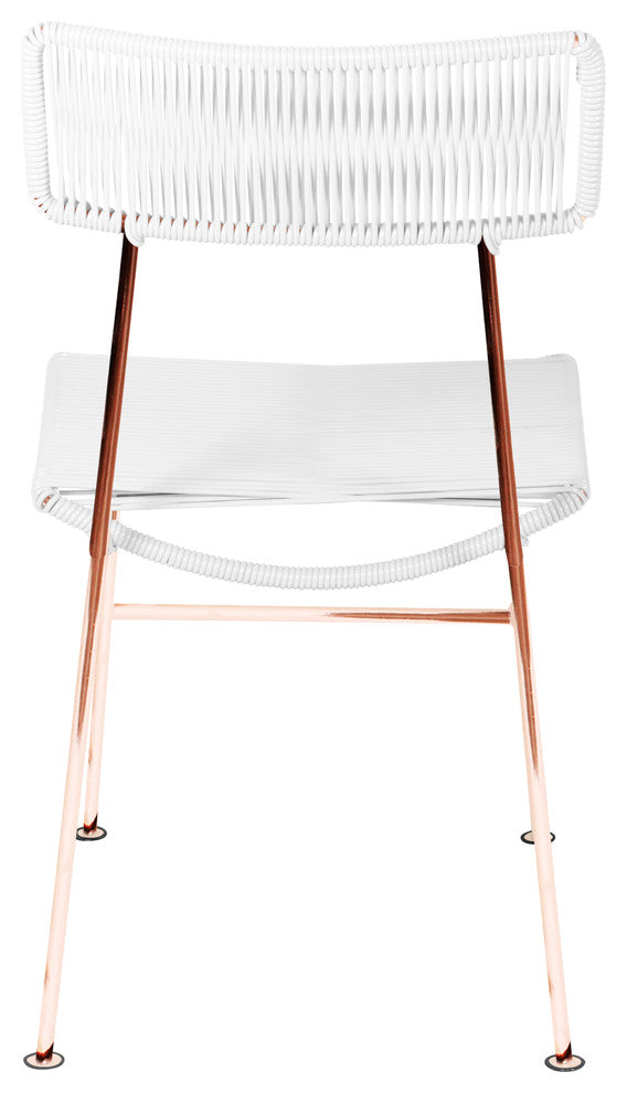 Hapi Indoor/Outdoor Handmade Dining Chair, White on Copper