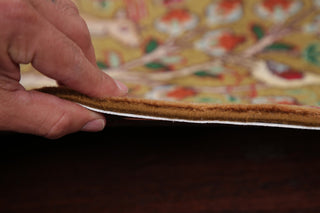 Consigned, Persian Tabriz Novelty Handmade Oriental Area Rug, Green, 2'1"X2'10"