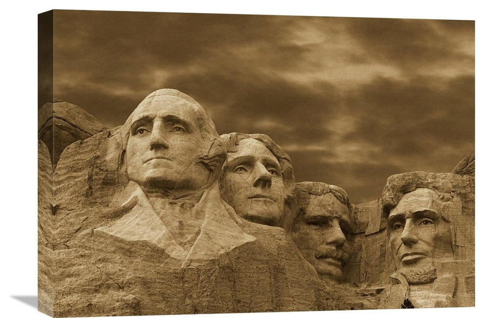"Mount Rushmore National Monument, South Dakota - Sepia" Artwork, 24" x 18"