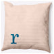 18" x 18" Modern Monogram Indoor/Outdoor Polyester Throw Pillow, Autumn Blue