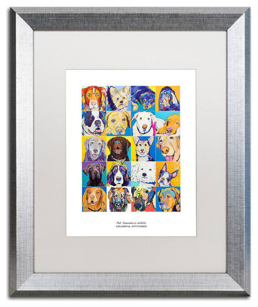 Saunders-White 'Colorful Attitudes Poster', Silver Frame, White Matte, 16"x20"
