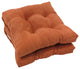 16" Solid Micro Suede Square Tufted Chair Cushions, Set of 2, Spice