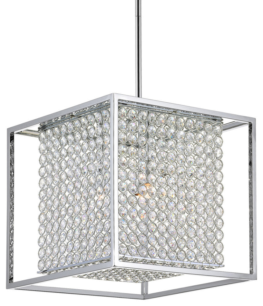 Cube 3 Light Chandelier With Chrome Finish