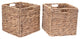 Villacera 12" Square Handmade Twisted Wicker Storage Bin Set of 2