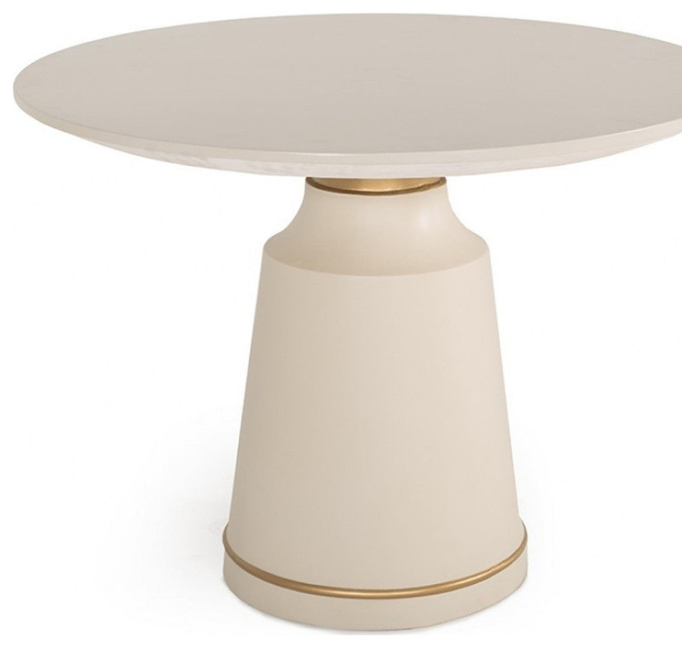 Modern Off-White Concrete and Antique Brass Coffee Table