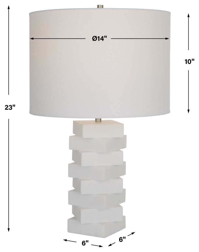 Uttermost Ascent White Geometric Table Lamp