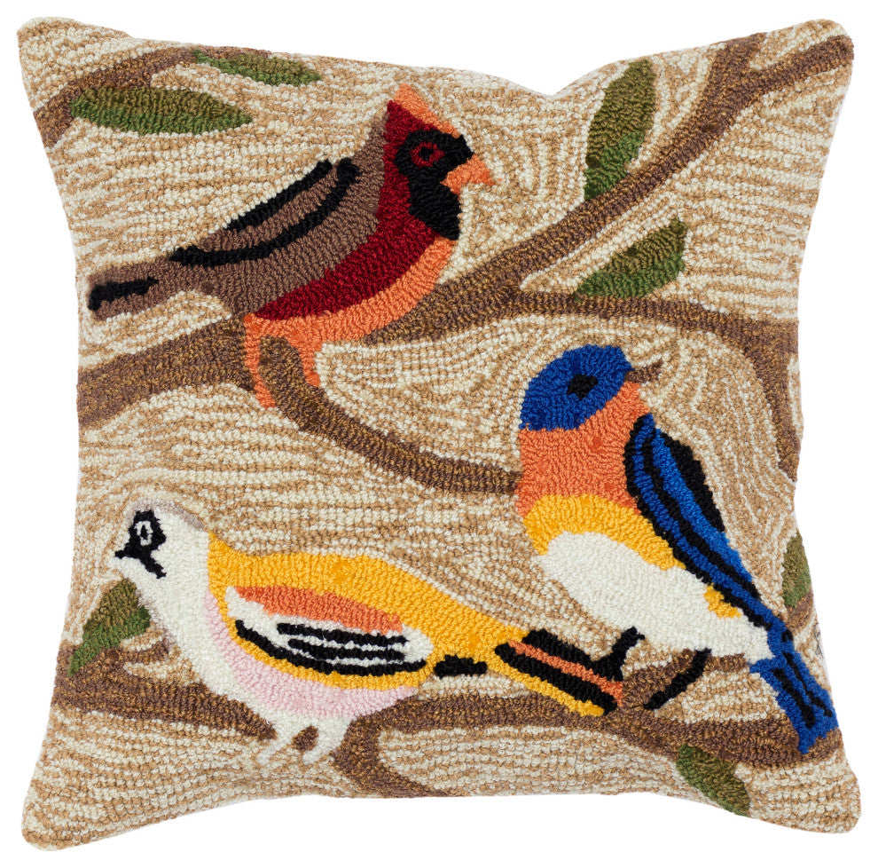 Frontporch Birds "Machine Washable" Indoor/Outdoor Pillow