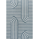 Anders High-Low MidCentury Modern Arch Stripe Two-Tone Indoor/Outdoor Area Rug