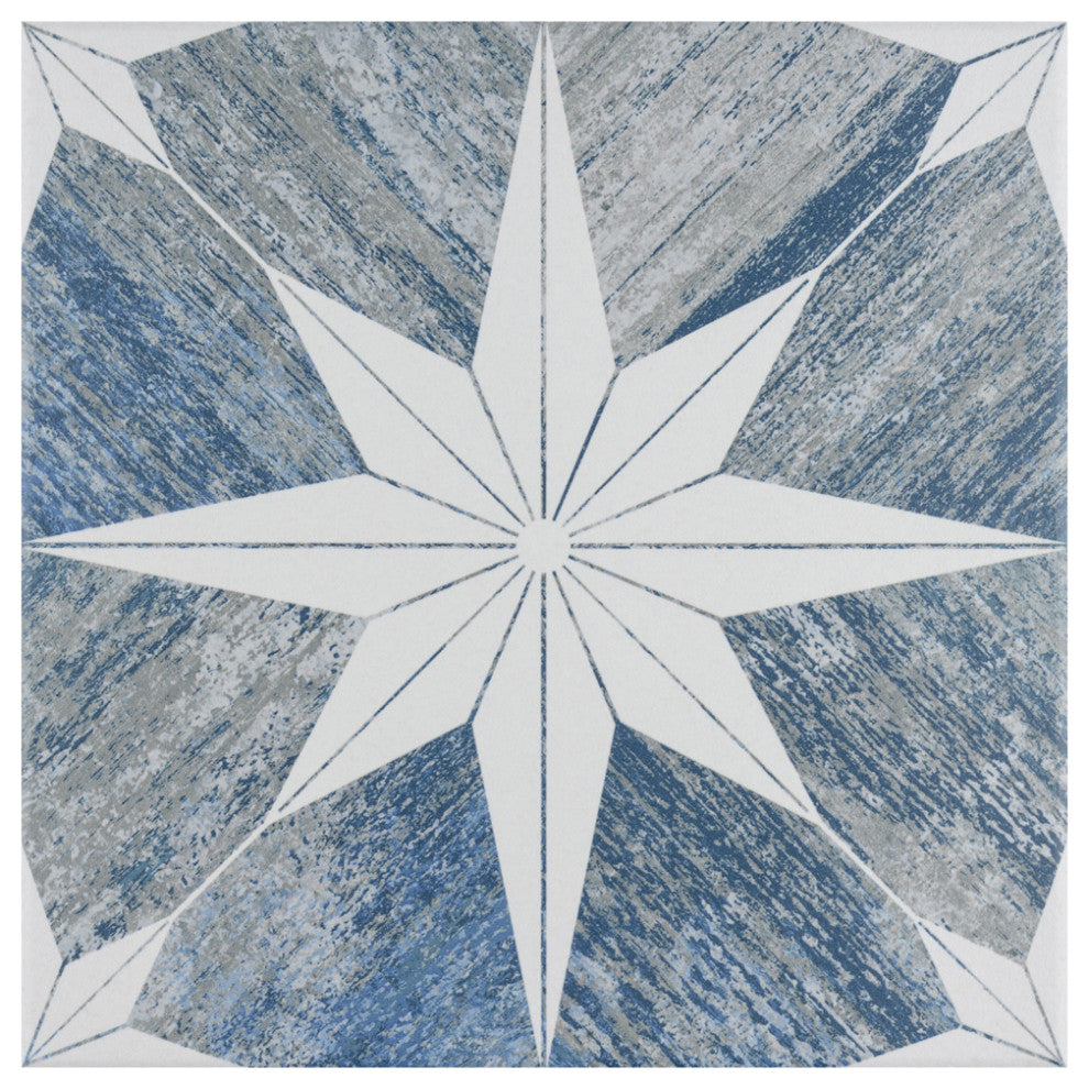 Cassis Stella Porcelain Floor and Wall Tile, Blue Day