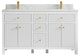 Sonoma 60 Double Sink Reeded Bathroom Vanity in White 1.5" Calacatta Laza
