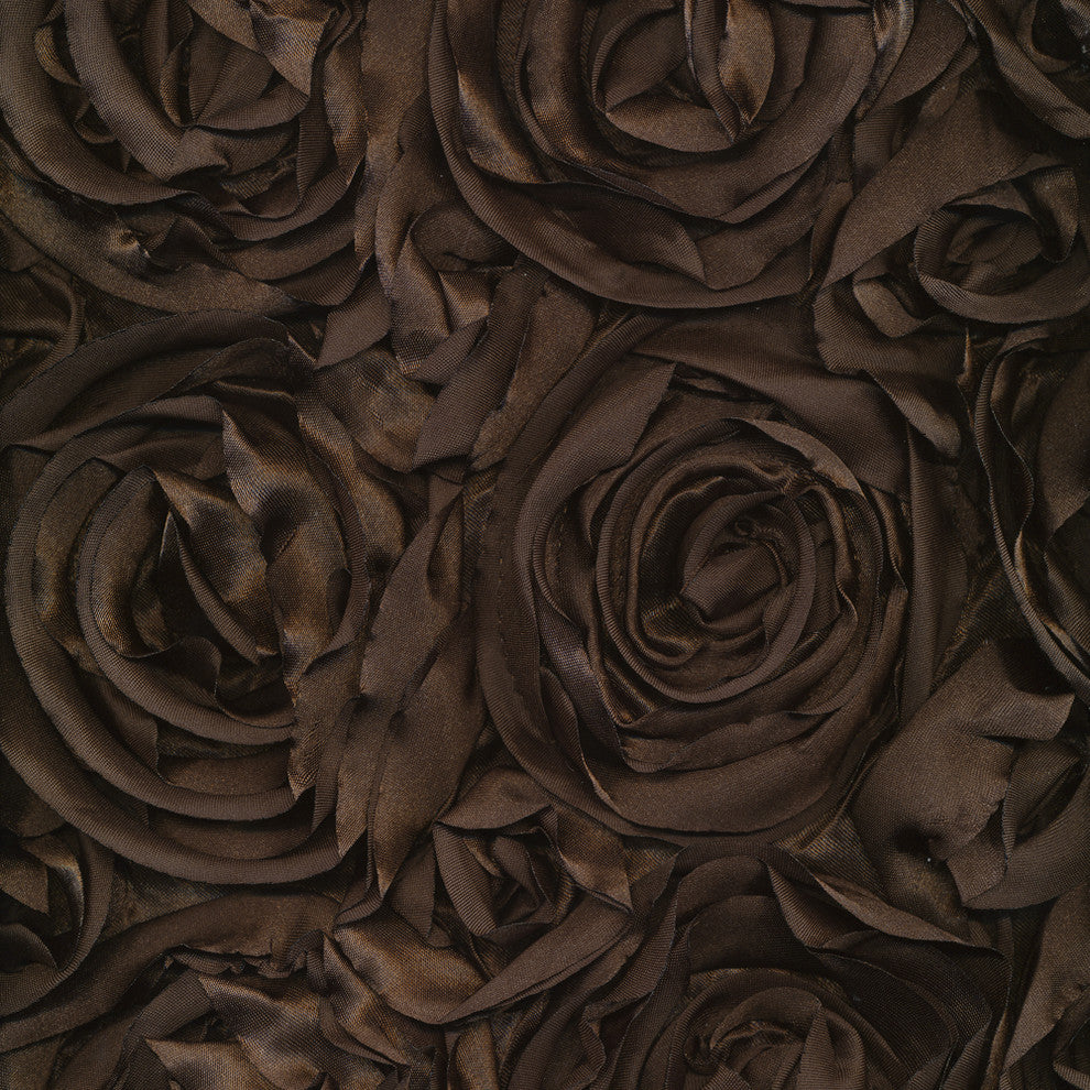 Textured Rose Pillow, Chocolate, 16"x16", Without Insert