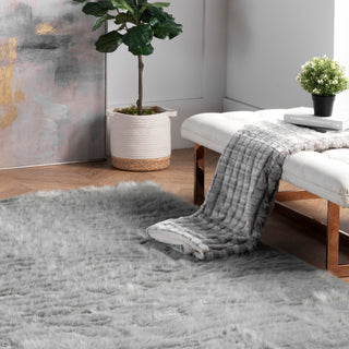 Nuloom Drummond Shag Area Rug, Grey 5'x7'