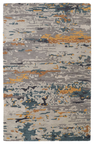 Weave & Wander Everley Wool Rug, Warm Beige/Blue, Rug, Gray, 5'x8'