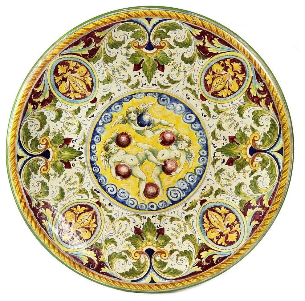 Majolica Medici, Wall Plate With Demedici Five Balls