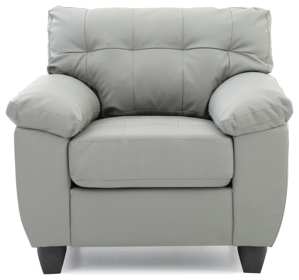 Paulden Faux Leather Chair, Gray