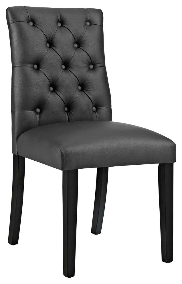 Duchess Dining Chair Vinyl Set of 4, Black