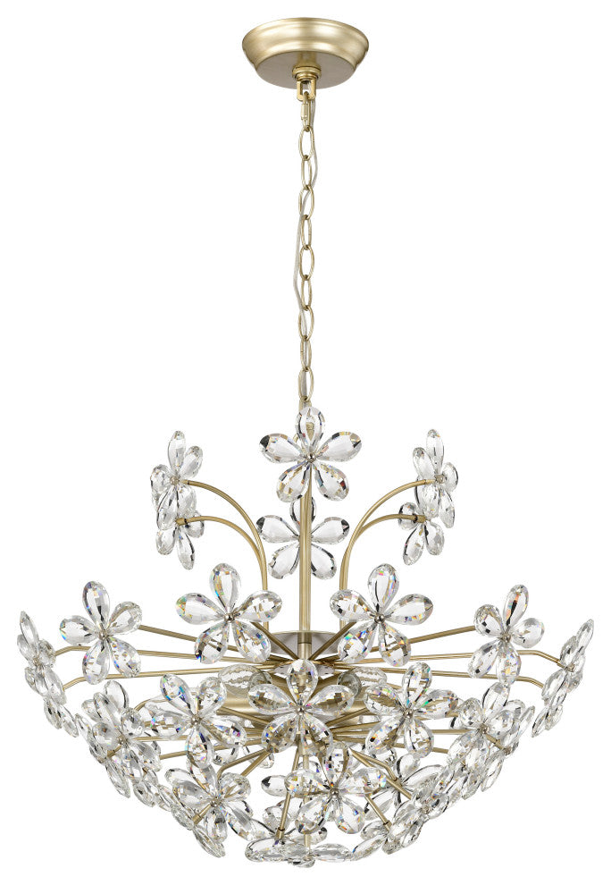 Grace 6-Light Daisy Flower Crystal Large Size Chandelier