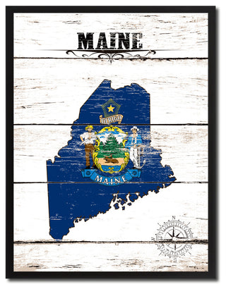 Maine State Flag Canvas, 22"x29"
