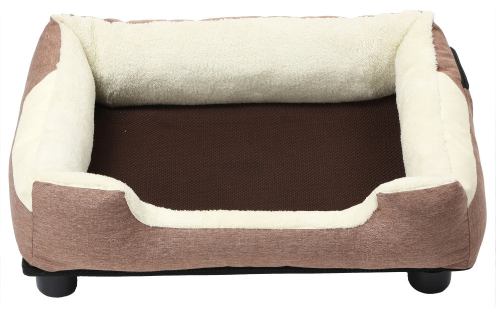 Pet Life "Dream" Electronic Heating and Cooling Pet Bed, Brown, Large