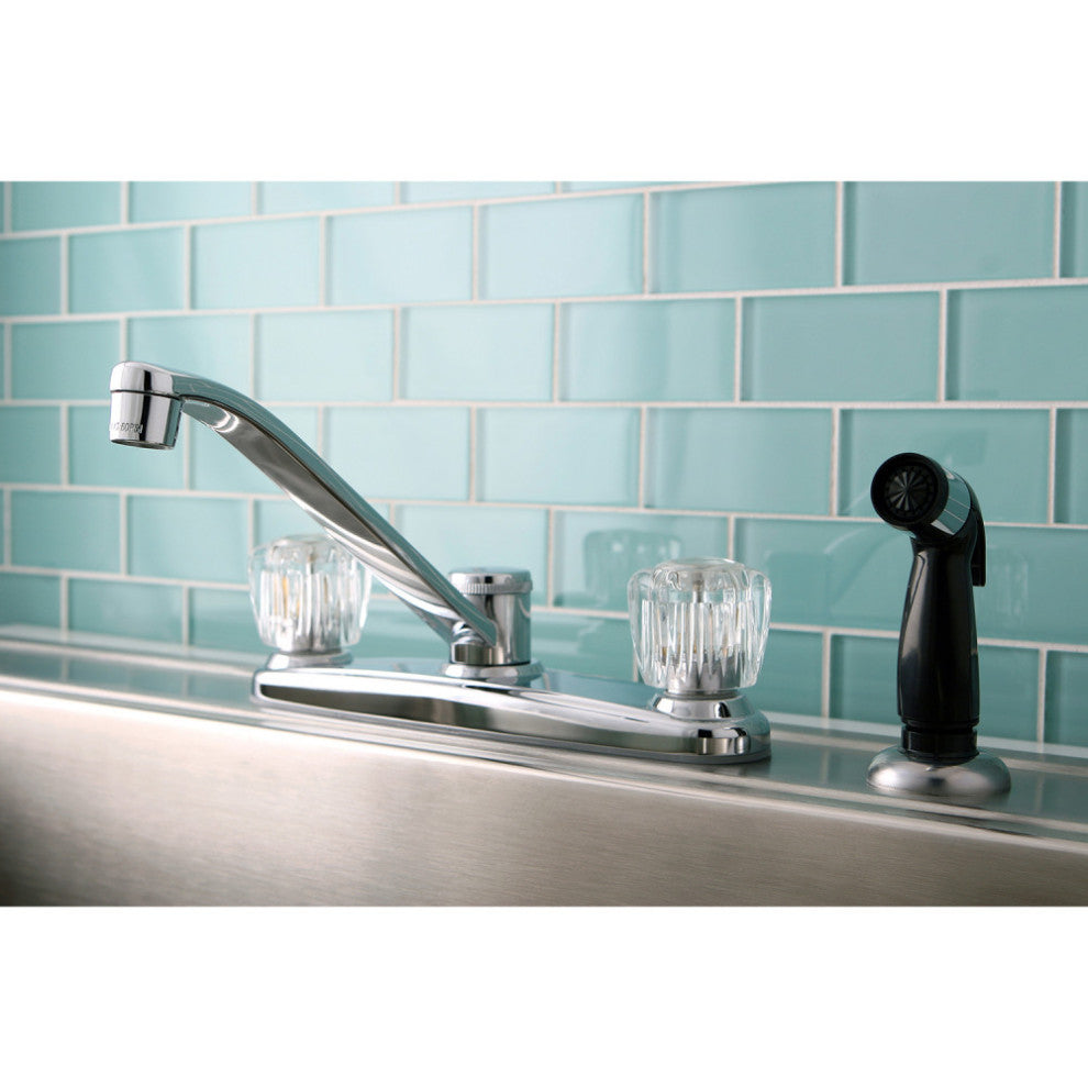 Kingston Brass Centerset Kitchen Faucet, Polished Chrome