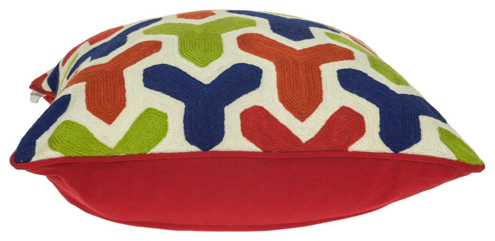 HomeRoots 20" x 0.5" x 20" Handmade Transitional Multicolored Pillow Cover