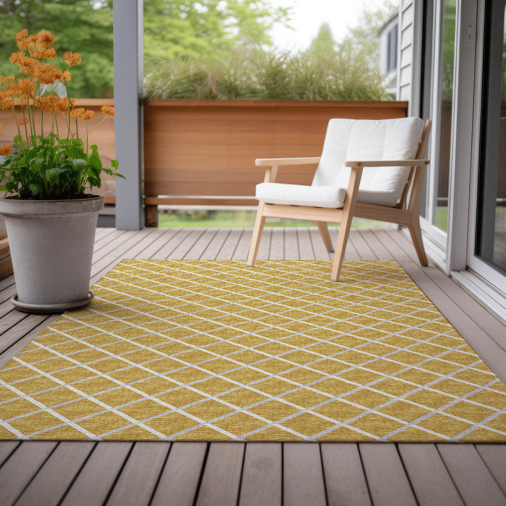 Indoor/Outdoor York YO1 Gold Machine Washable 8' x 10' Rug