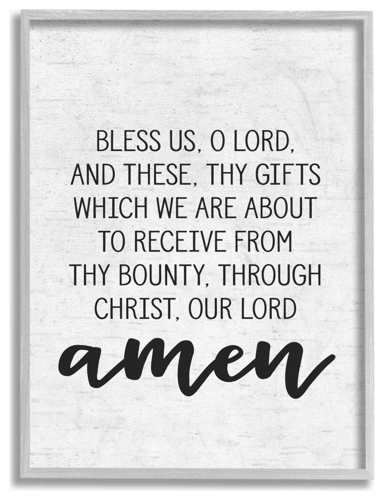 Stupell Industries Bless Us O Lord Before Meal Prayer Subtle Birch, 16 x 20