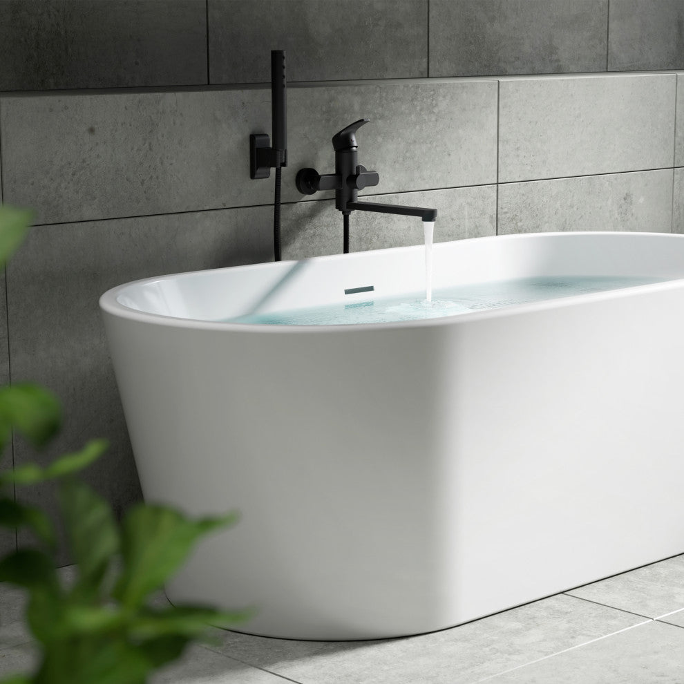 Wall Mounted Tub Filler, Matte Black