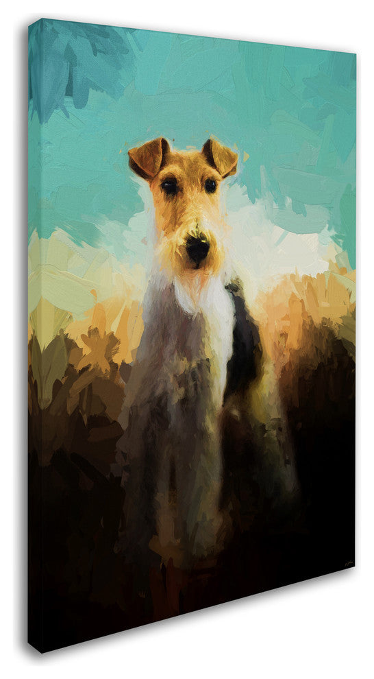 Jai Johnson 'Fox Terrier On Alert' Canvas Art, 19 x 12