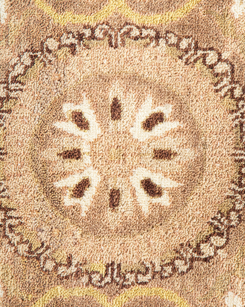 Eclectic, One-of-a-Kind Hand-Knotted Area Rug Brown, 10' 1" x 13' 7"