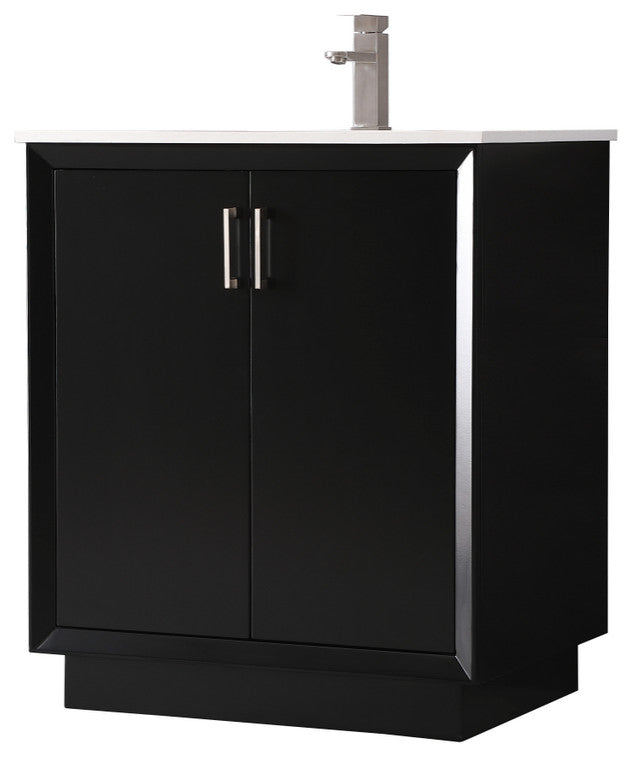 30" SIngle Bathroom Vanity, Black