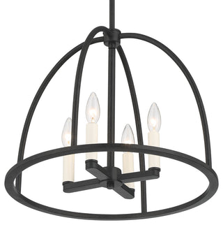 Abbott Four Light Chandelier in Black