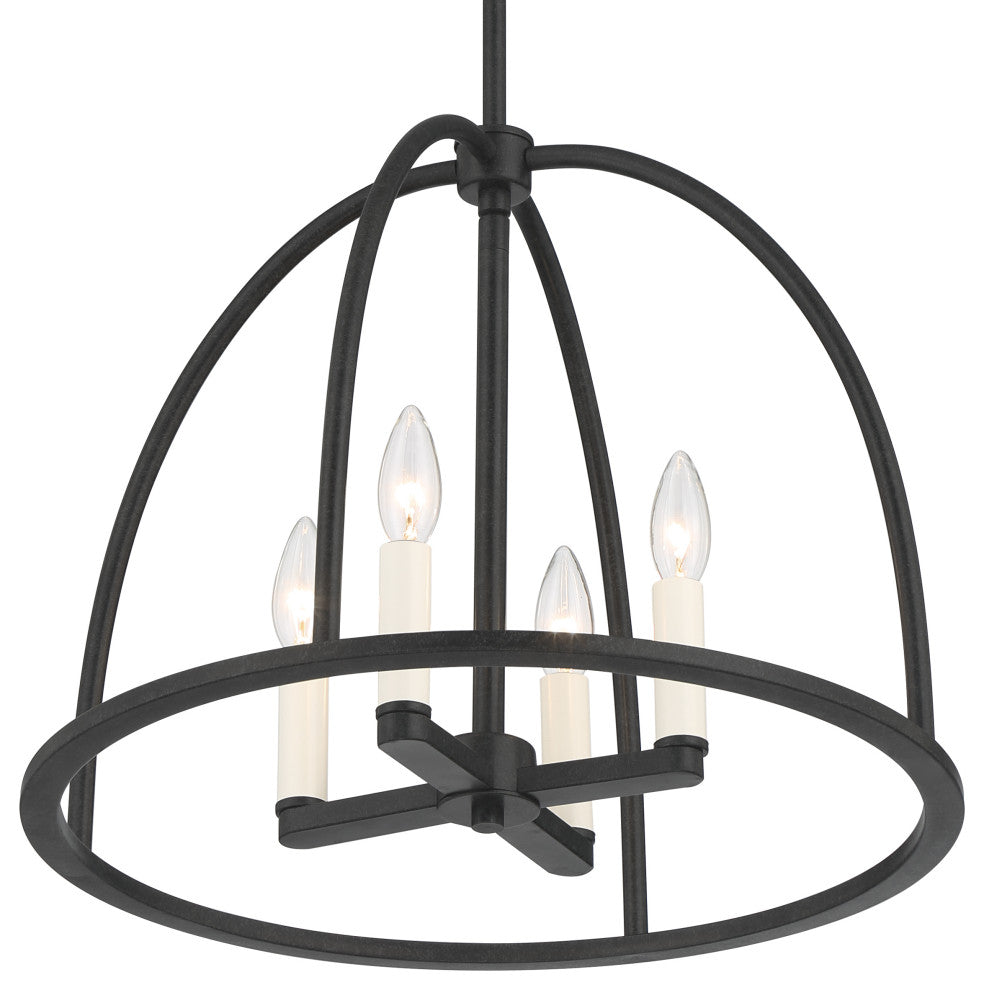 Abbott Four Light Chandelier in Black