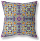16" Purple Orange Cloverleaf Boho Suede Throw Pillow