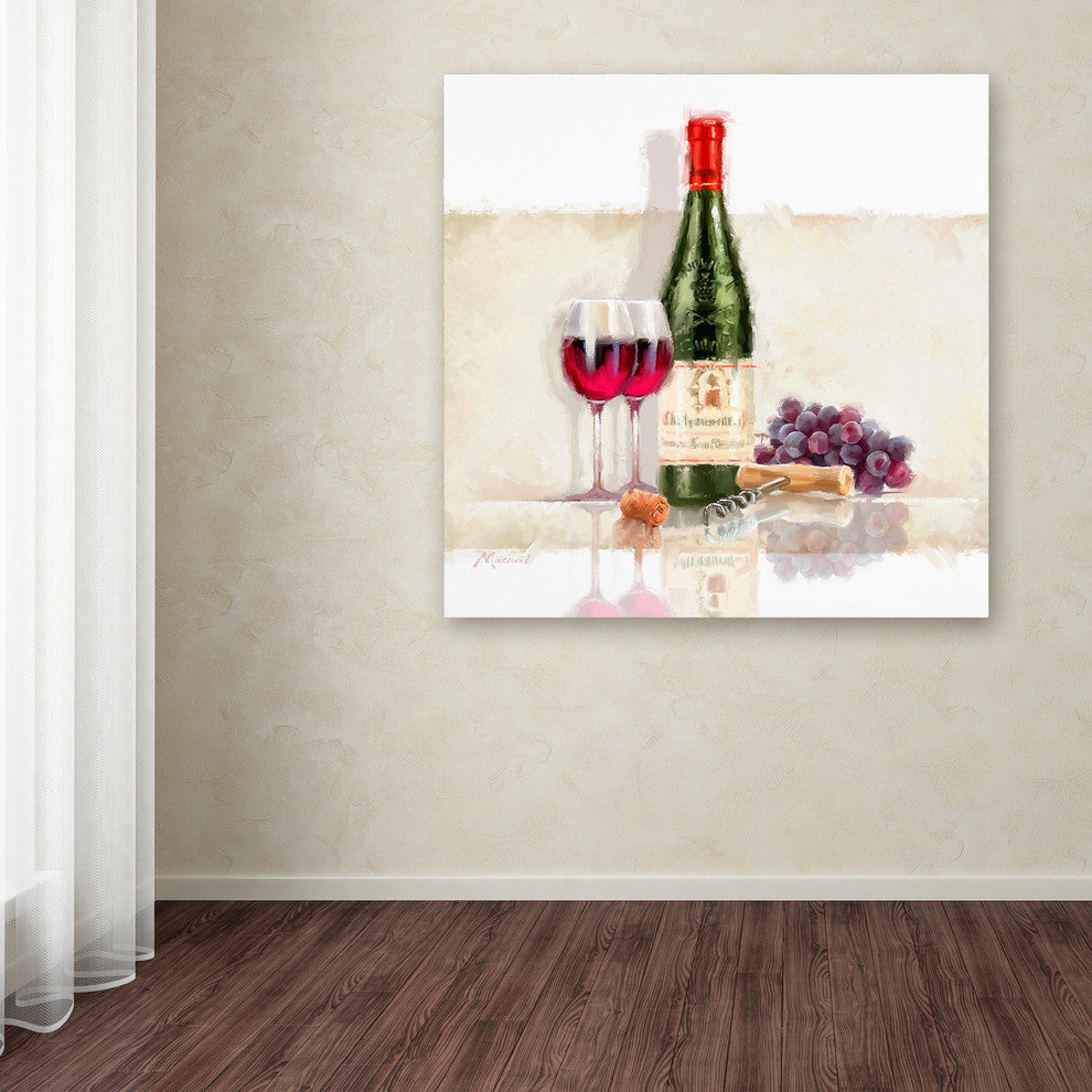 The Macneil Studio 'Wine With Grapes' Canvas Art, 18"x18"