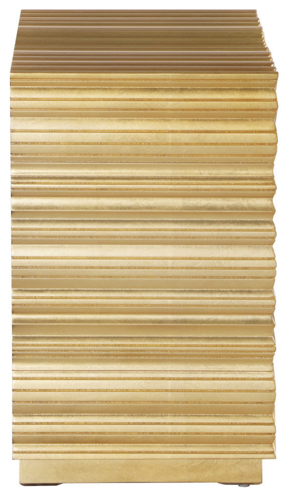 Golda Starburst Design Side Table in Gold Leaf Finish