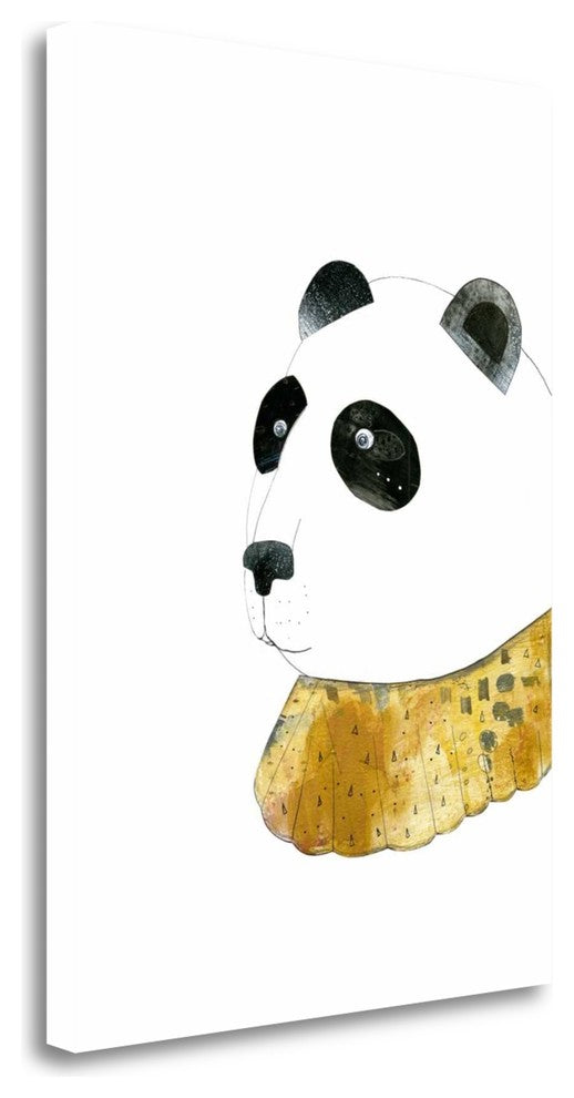 "Panda With Gold Collar" By Sarah Ogren, Giclee Print on Gallery Wrap Canvas
