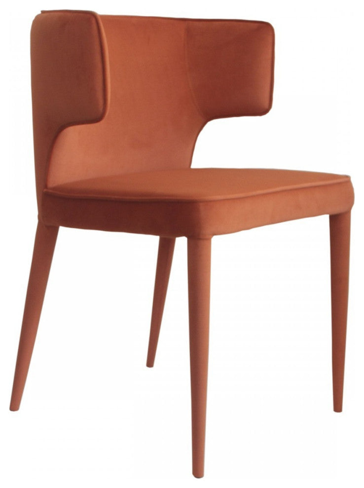 Orange Velvet Wrapped Dining Chair