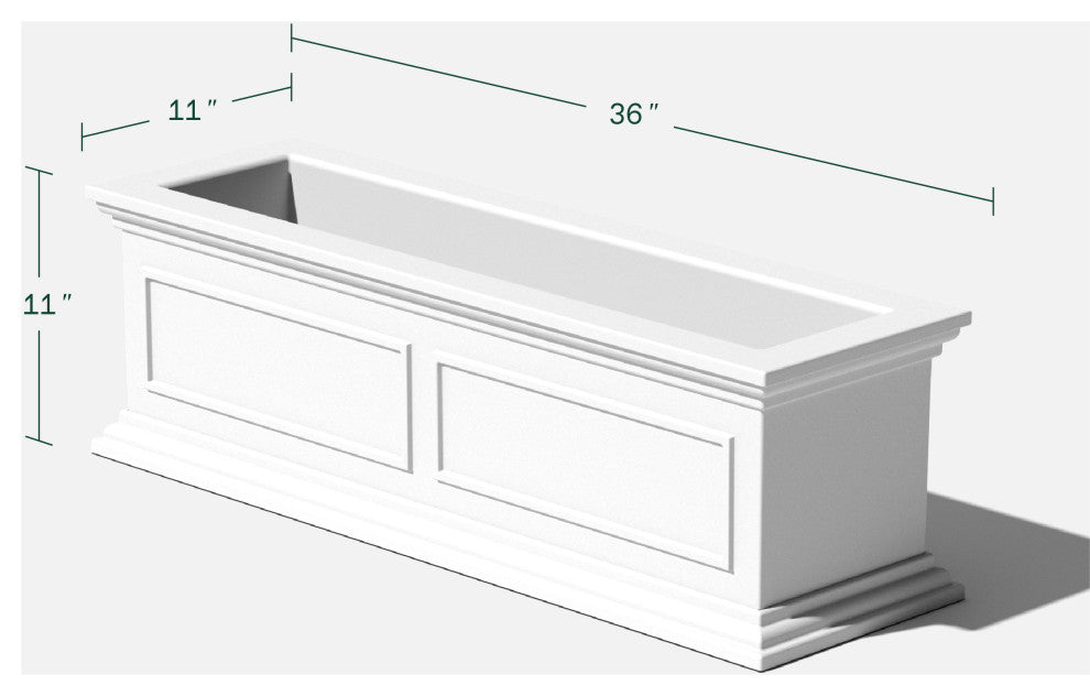 Brixton Planter Box, 36", White, 2 Pack