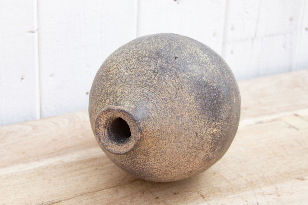 Primitive Ash Glazed Ceramic Bottle