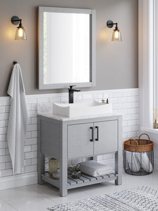 31-inch Bathroom Vanity Backsplash in Carrara White Marble