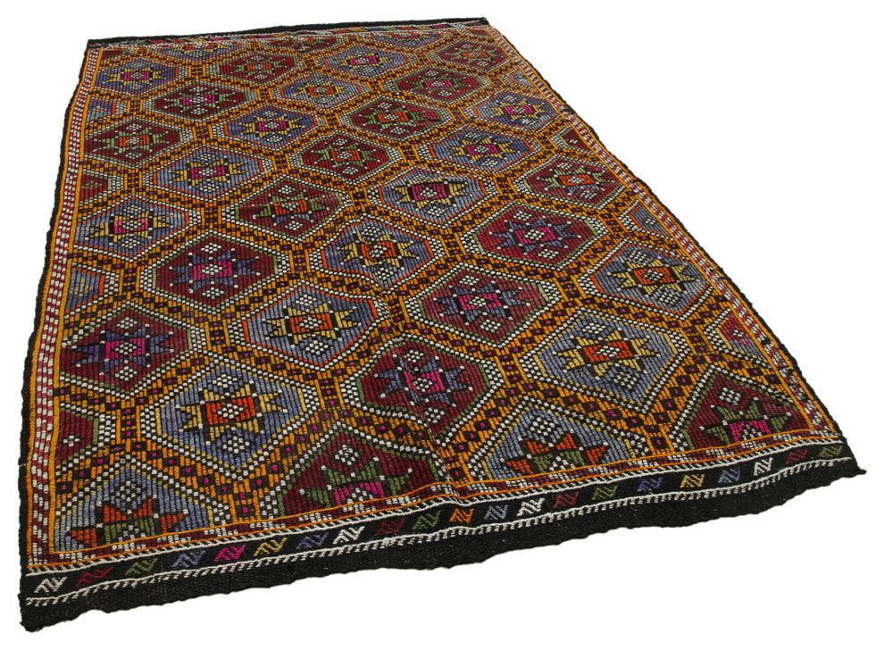 Rug N Carpet - Handwoven Anatolian 5' 7'' x 8' 11'' Tribal Wool Kilim Rug